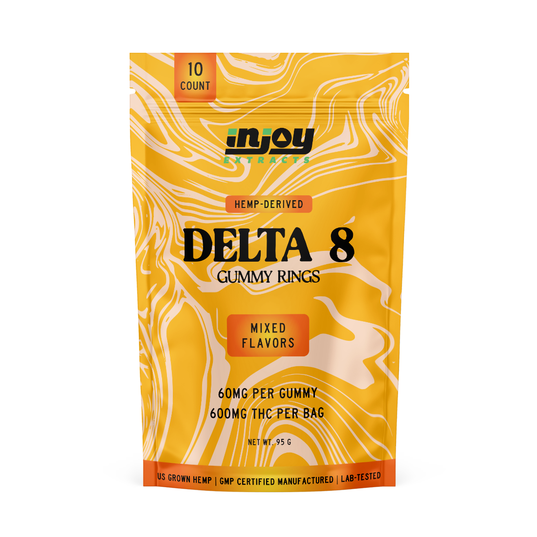 wholesale 60mg delta 8 gummy rings from injoy extracts come with 10 gummy rings per pack