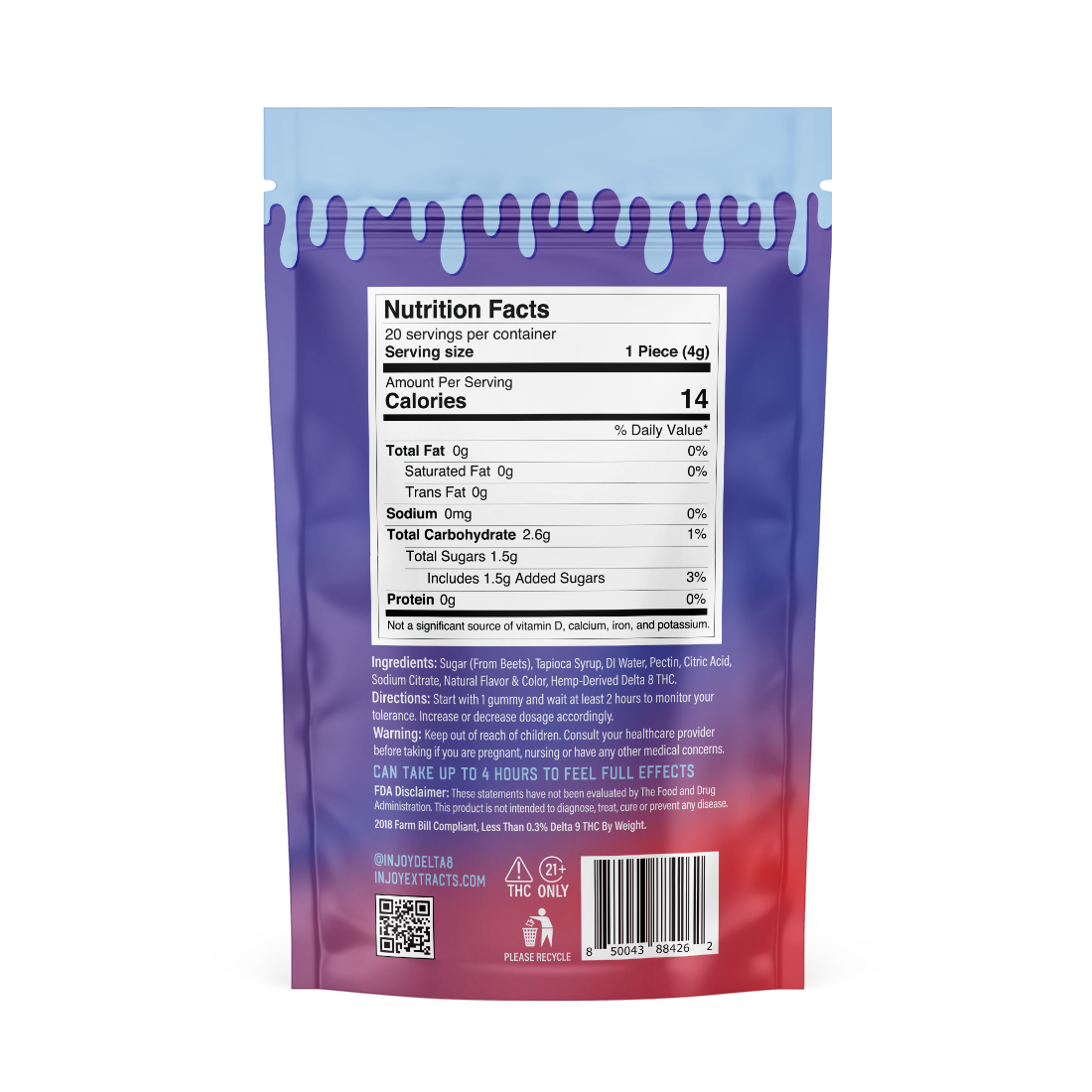 wholesale 75mg vegan delta 8 gummies with 20 gummies per bag