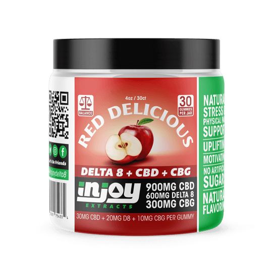 Injoy Extracts Delta 8: CBG: CBD Gummies - Red Apple