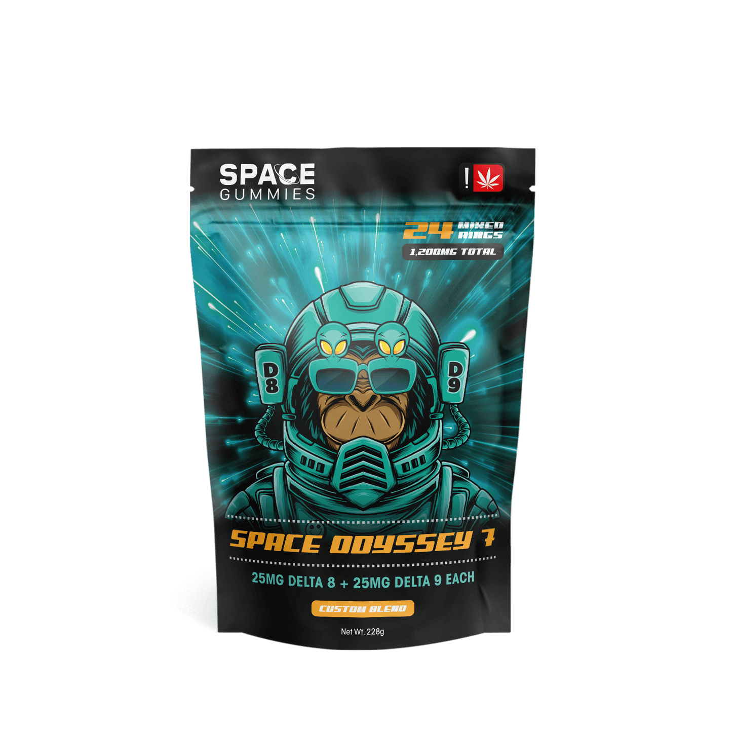 wholesale space gummies 7 come with 25mg delta 8 THC and 25mg Delta 9 THC