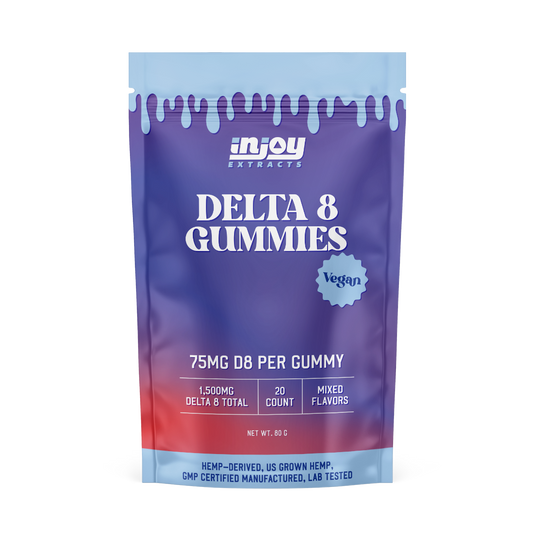 wholesale 75mg vegan delta 8 gummies with 20 gummies per bag