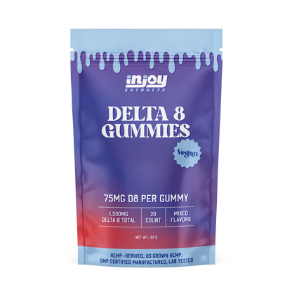 wholesale 75mg vegan delta 8 gummies with 20 gummies per bag