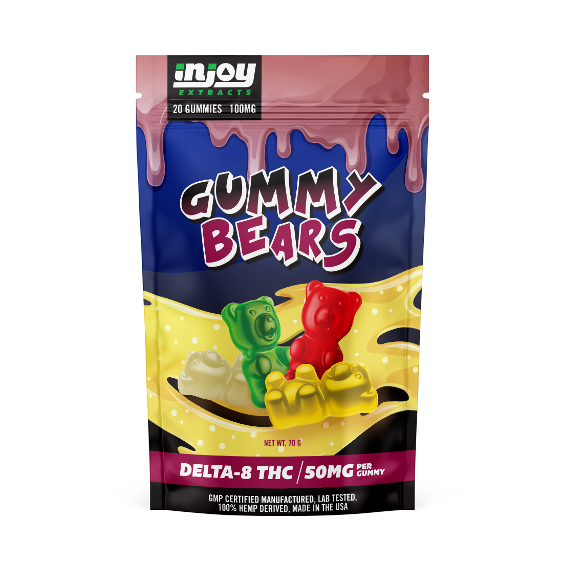 wholesale 50mg delta 8 gummy bears with 20 bears per bag