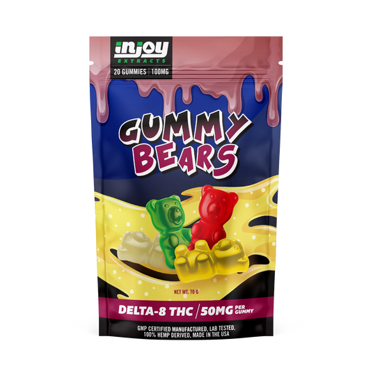 wholesale 50mg delta 8 gummy bears with 20 bears per bag
