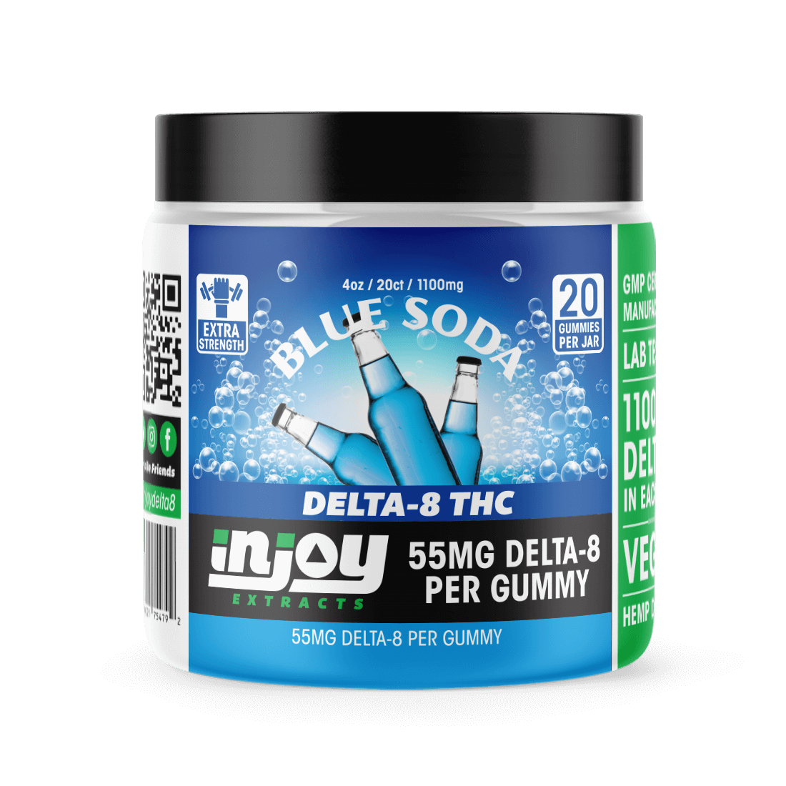 50mg Delta 8 Gummies - Blue Soda Flavored - Injoy Extracts