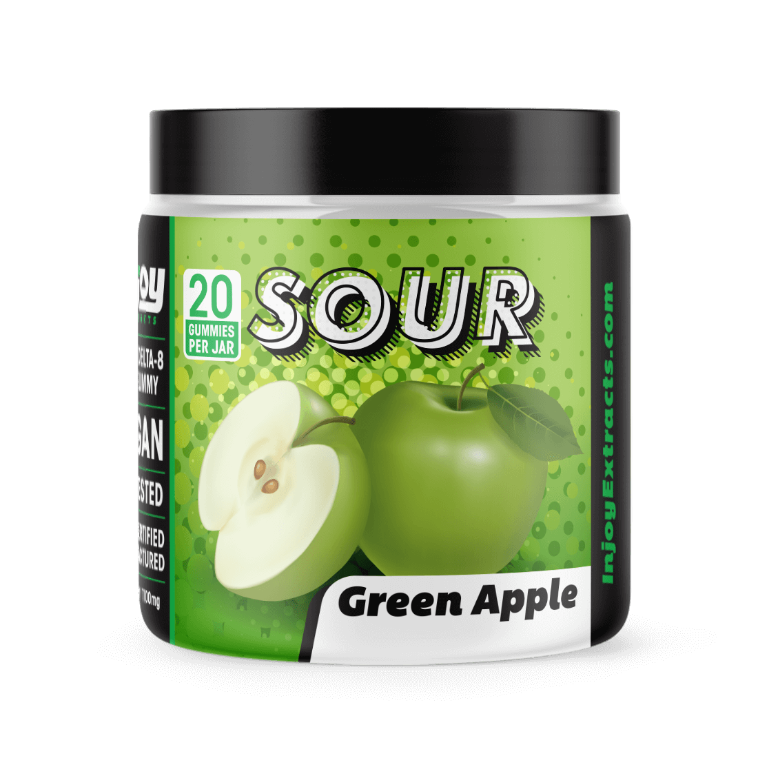 50mg Delta 8 Gummies - Sour Green Apple Flavored - Injoy Extracts