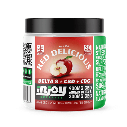 Injoy Extracts Delta 8: CBG: CBD Gummies - Red Apple 