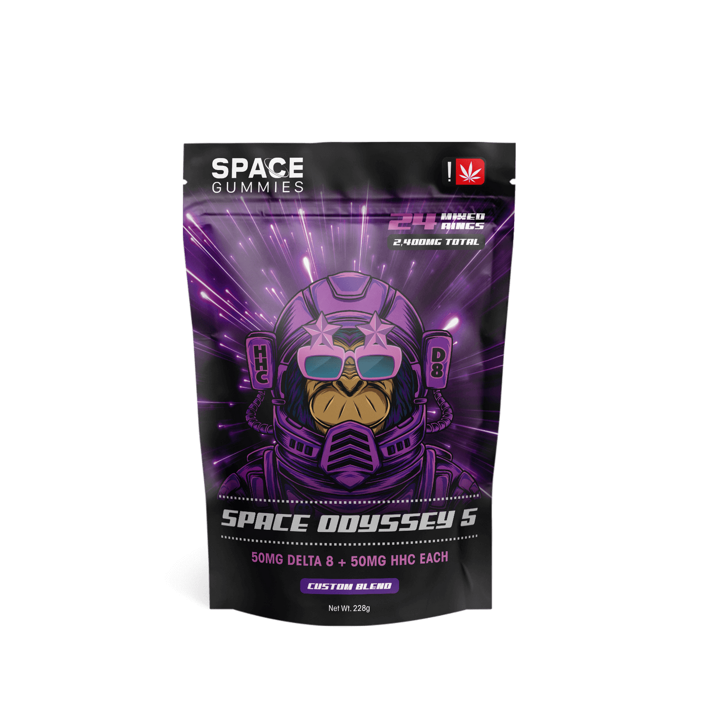 wholesale space gummies come with 50mg delta 8 and 50mg HHC